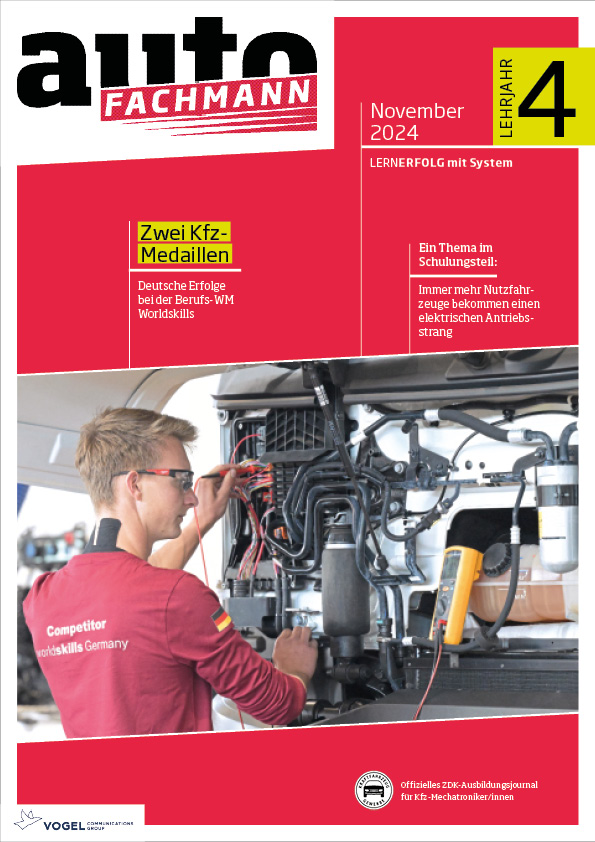 autoFACHMANN 04/2024 Lehrjahr 4 Titelseite Magazin autoFACHMANN November 2024 4. Lehrjahr