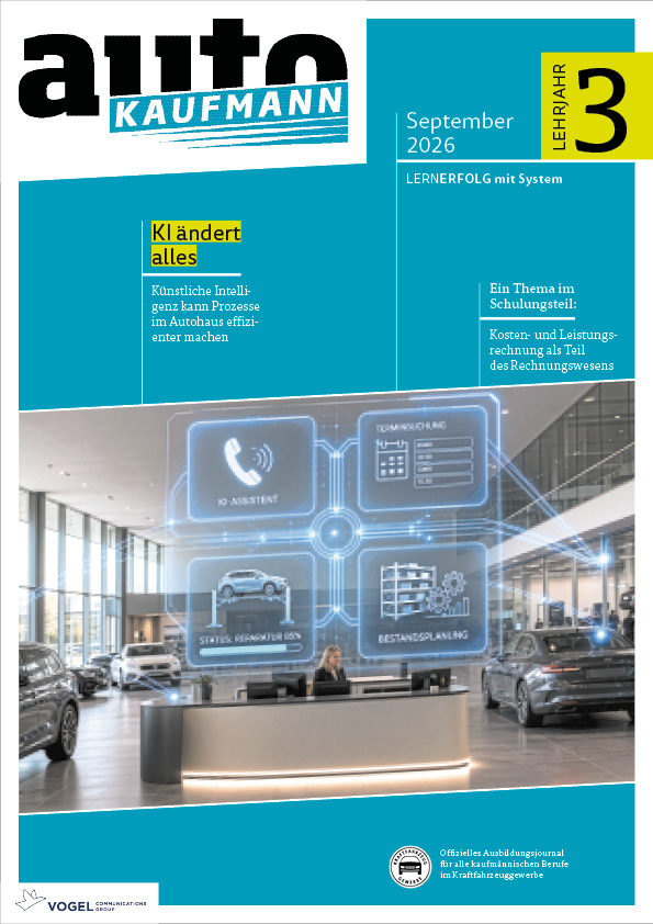 Magazin autoKAUFMANN Titelseite September 2026, 3. Lehrjahr