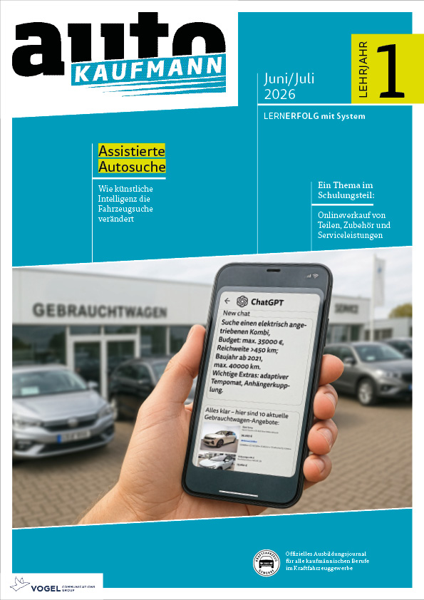 Titelseite Magazin autoKAUFMANN Juni/Juli 2026 1. Lehrjahr Titelseite Magazin autoKAUFMANN Juni/Juli 2026 1. Lehrjahr