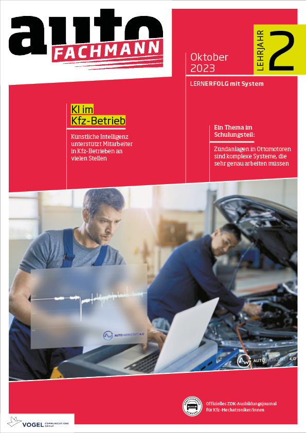 Titelseite Magazin autoFACHMANN Oktober 2023 2. Lehrjahr