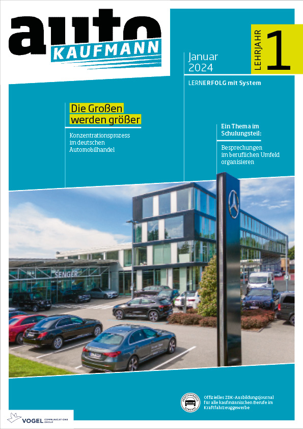 autoKAUFMANN 6/2024 Lehrjahr 1 Titelseite Magazin autoKAUFMANN Januar 2024 1. Lehrjahr