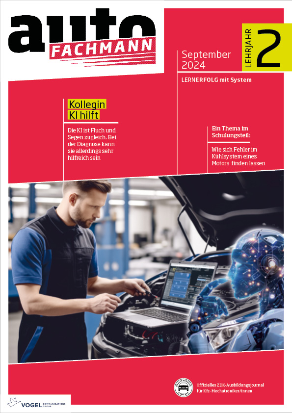 autoFACHMANN 02/2024 Lehrjahr 2 Titelseite Magazin autoFACHMANN September 2024 2. Lehrjahr