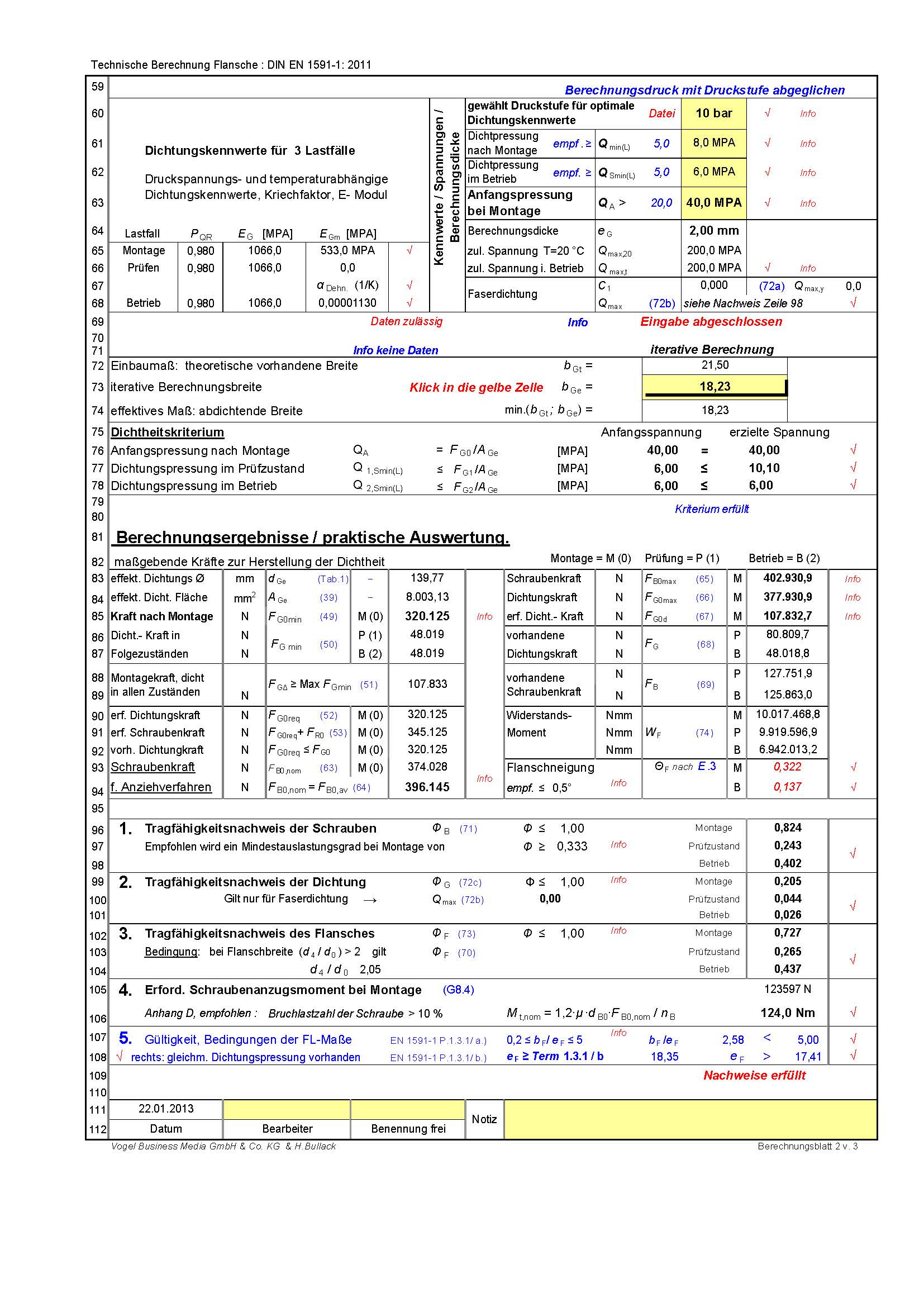 Flanschberechnungen nach DIN EN 1591-1: 2011 (Download)