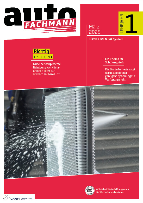 autoFACHMANN 08/2025 Lehrjahr 1 Titelseite Magazin autoFACHMAN März 2025 1. Lehrjahr