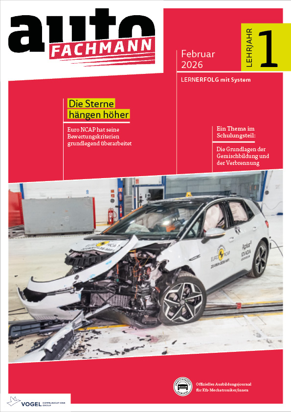 autoFACHMANN 7/2026 Lehrjahr 1 Titelseite Magazin autoFACHMANN Februar 2026 1. Lehrjahr