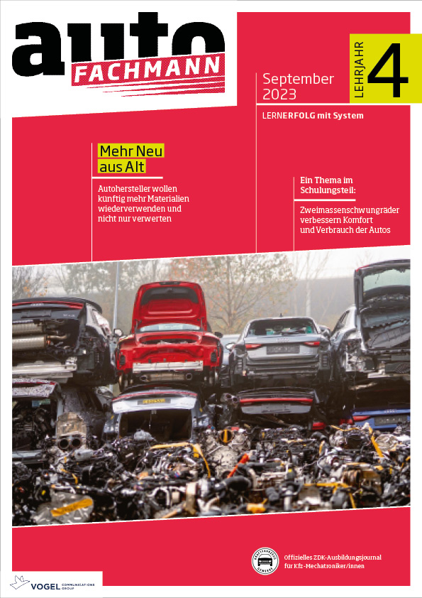 autoFACHMANN 2/2023 Lehrjahr 4 Titelseite Magazin autoFACHMANN September 2023 4. Lehrjahr