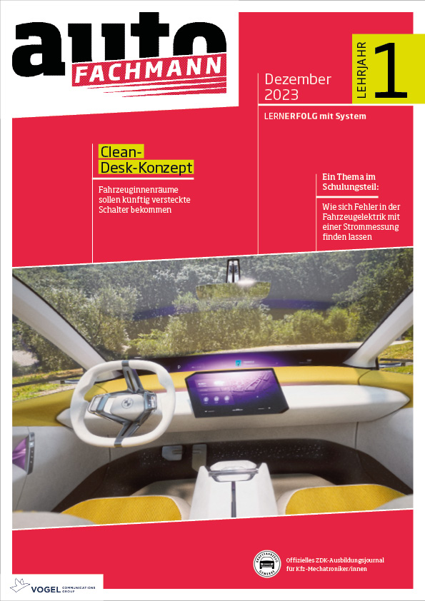 autoFACHMANN 5/2023 Lehrjahr 1 Titelseite Magazin autoFACHMANN Dezember 2023 1. Lehrjahr