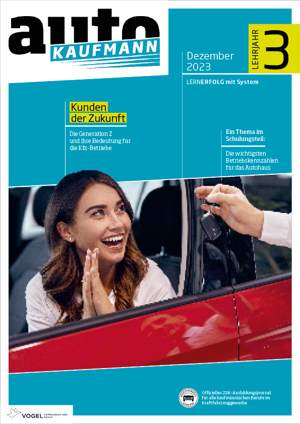 autoKAUFMANN 5/2023 Lehrjahr 3 Titelseite Magazin autoKAUFMANN Dezember 2023 3. Lehrjahr