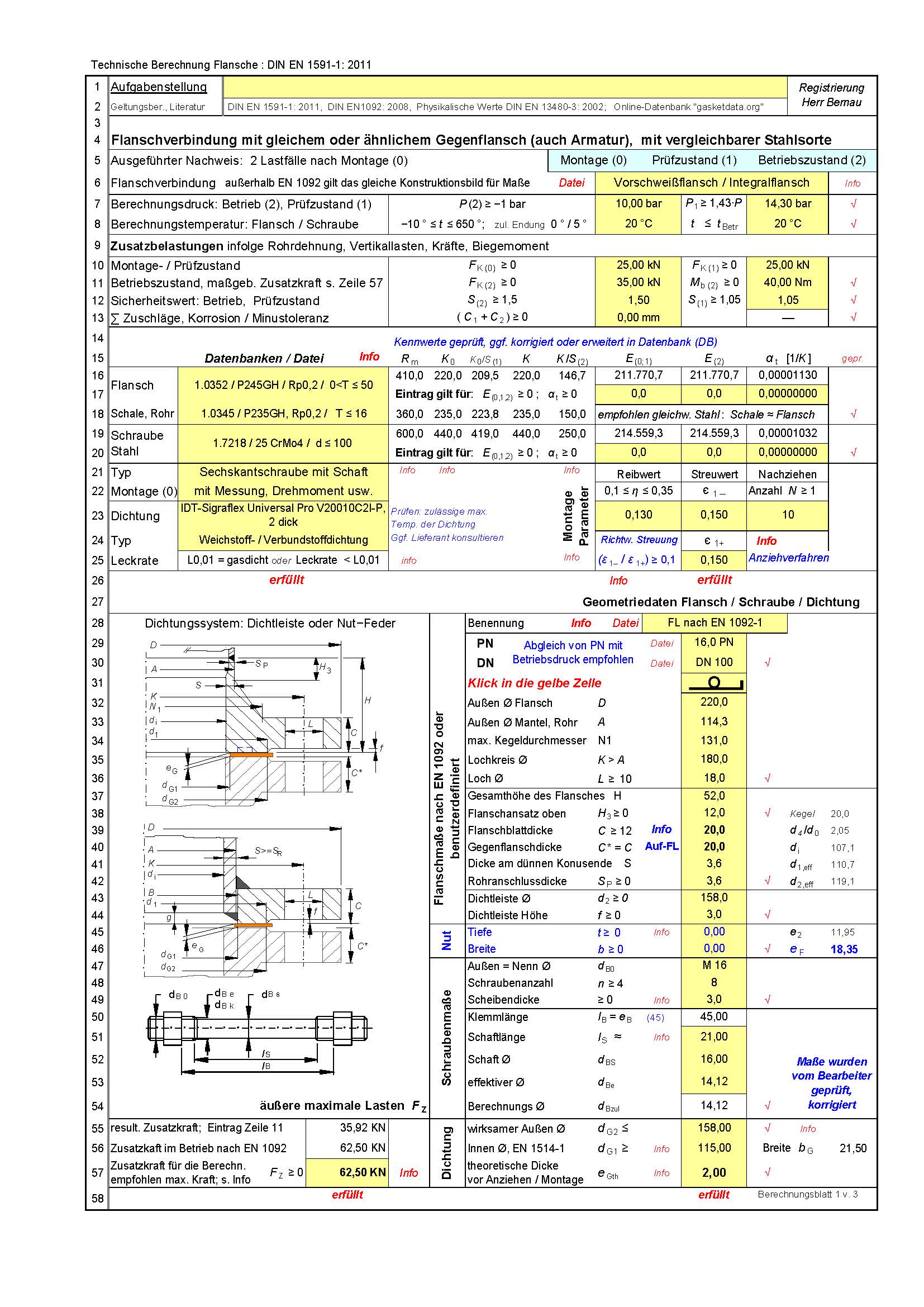 Flanschberechnungen nach DIN EN 1591-1: 2011 (Download)