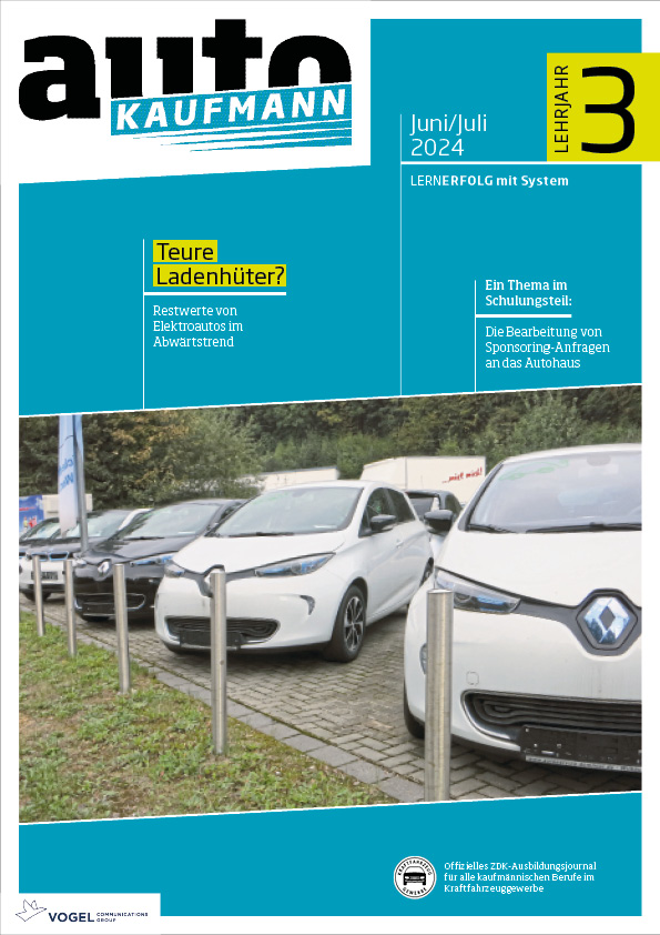 autoKAUFMANN 11/2024 Lehrjahr 3 Titelseite Magazin autoKAUFMANN Juni/Juli 2024 3. Lehrjahr