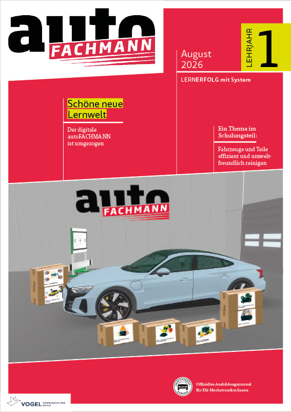 autoFACHMANN 1/2026 Lehrjahr 1 Titelseite autoFACHMANN August 2026, 1. LJ