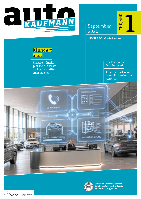 Magazin autoKAUFMANN Titelseite September 2026, 1. Lehrjahr