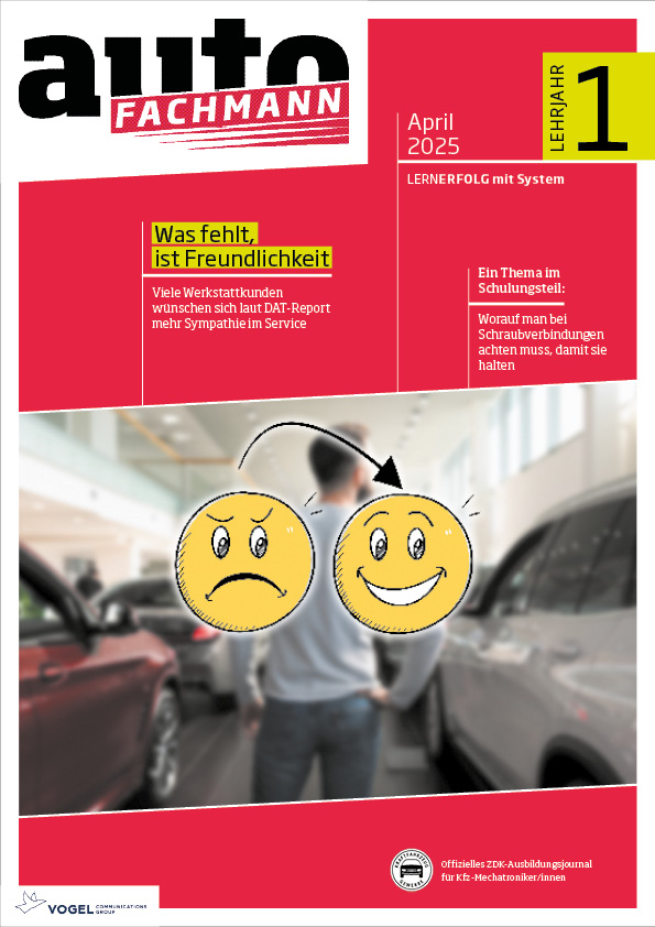 autoFACHMANN 09/2025 Lehrjahr 1 Titelseite Magazin autoFACHMAN April 2025 1. Lehrjahr