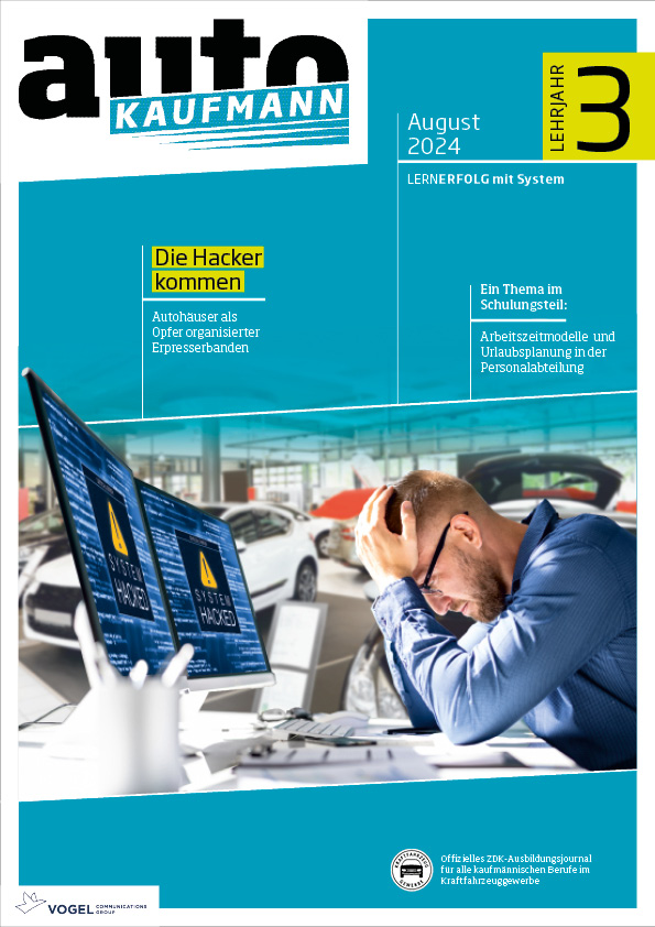 autoKAUFMANN 01/2024 Lehrjahr 3 Titelseite Magazin autoKAUFMANN August 2024 3. Lehrjahr