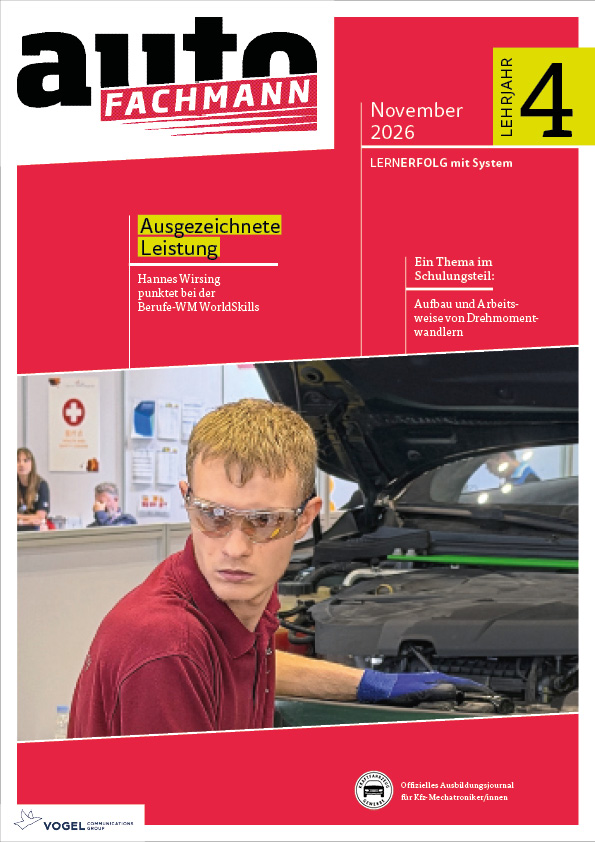 Titelseite Magazin autoFACHMANN November 2026 4. Lehrjahr Titelseite Magazin autoFACHMANN November 2026 4. Lehrjahr