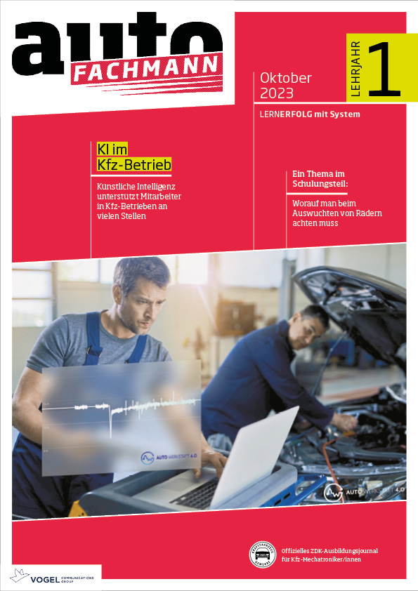 Titelseite Magazin autoFACHMANN Oktober 2023 1. Lehrjahr