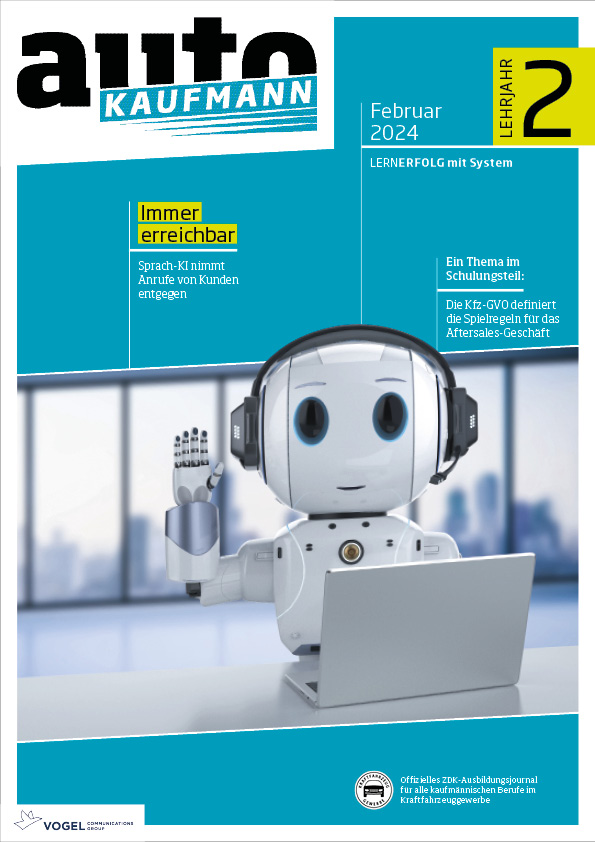 Titelseite Magazin autoKAUFMANN Februar 2024 2. Lehrjahr