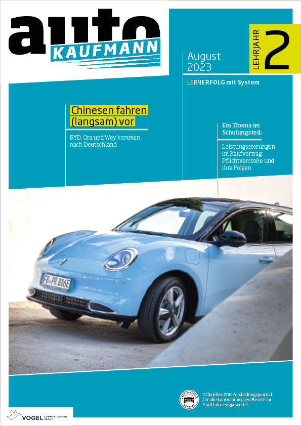 Titelseite Magazin autoKAUFMANN August 2023 2. Lehrjahr