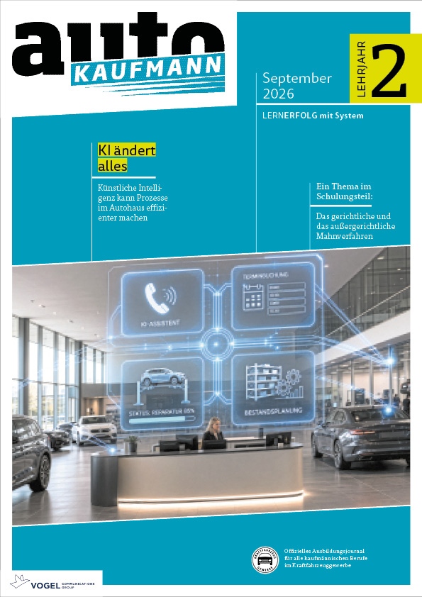 Magazin autoKAUFMANN Titelseite September 2026, 2. Lehrjahr