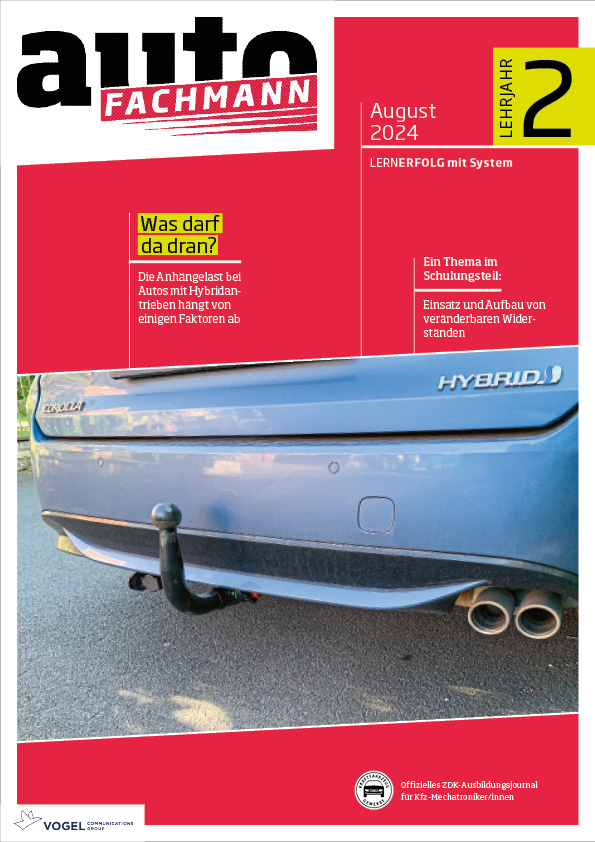 autoFACHMANN 01/2024 Lehrjahr 2 Titelseite Magazin autoFACHMANN August 2024 2. Lehrjahr