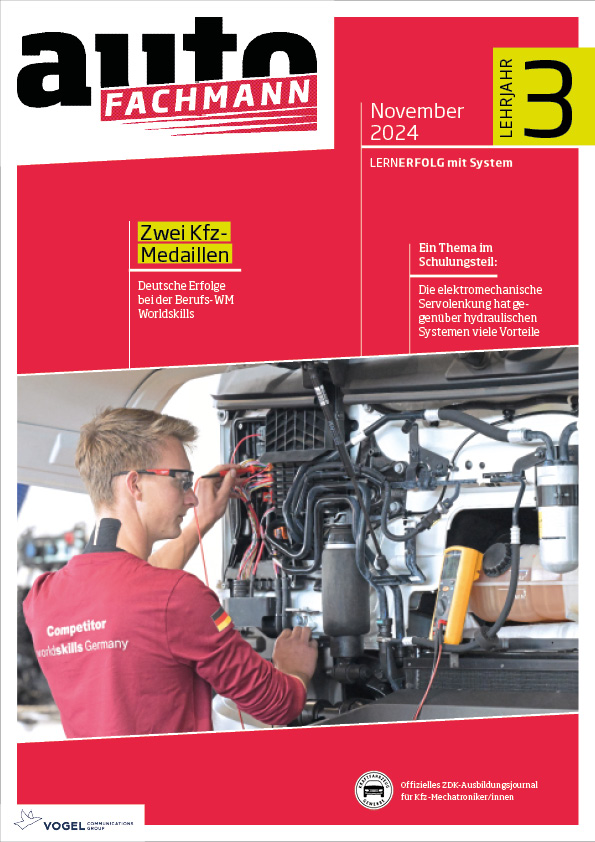 autoFACHMANN 04/2024 Lehrjahr 3 Titelseite Magazin autoFACHMANN November 2024 3. Lehrjahr