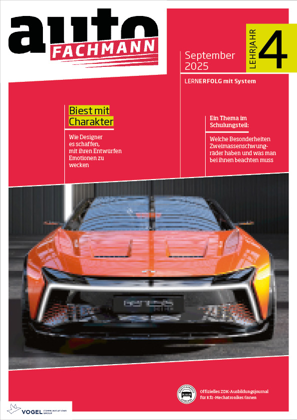 autoFACHMANN Titelseite September 2025, 4. Lehrjahr Magazin autoFACHMANN Titelseite September 2025, 4. Lehrjahr