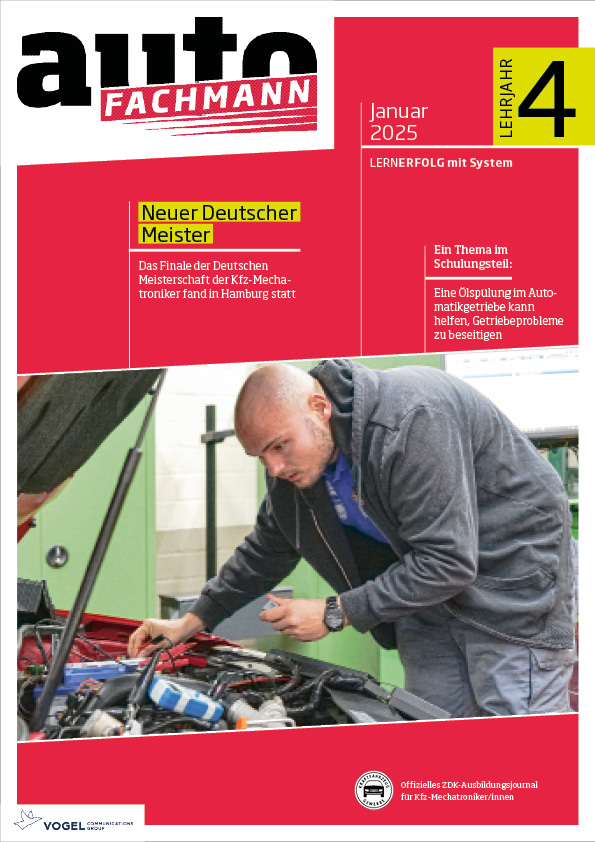 autoFACHMANN 06/2025 Lehrjahr 4 Titelseite Magazin autoFACHMANN Januar 2025 4. Lehrjahr