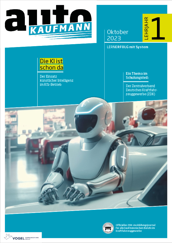 autoKAUFMANN 3/2023 Lehrjahr 1 Titelseite Magazin autoKAUFMANN Oktober 2023 1. Lehrjahr